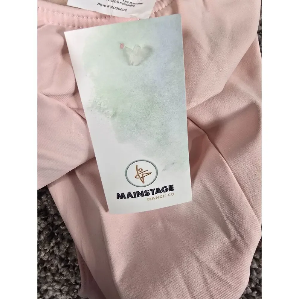 Revolution Dancewear Girls Sz M Short Sleeve Ballet Leotard Light Pink NEW
